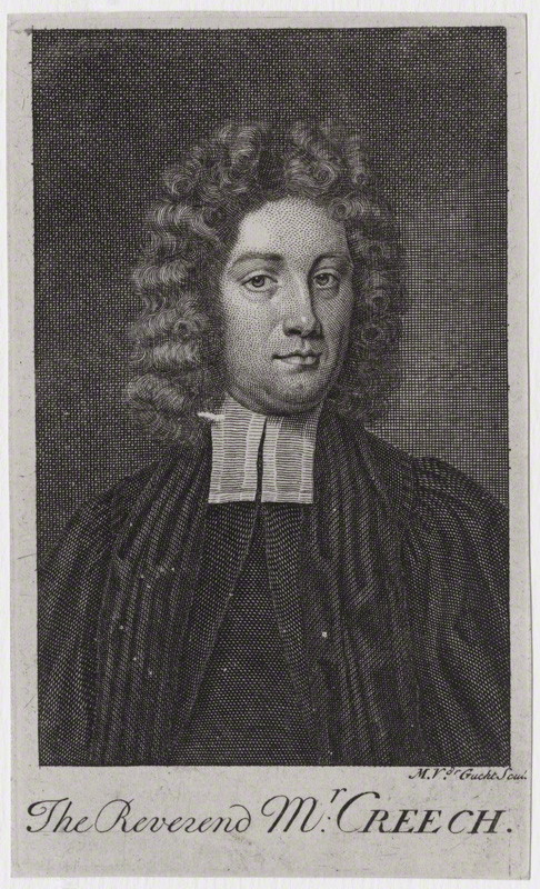 Thomas Creech (1659-1700), Translator and classical scholar by Michael Vandergucht (1660-1725), Engraver line engraving, early 18th century 5 in. x 3 in