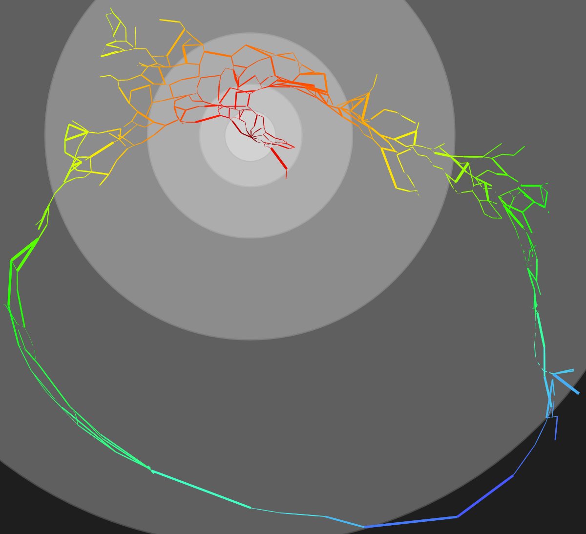 Roman Network by Elijah Meeks, nodes laid out geographically and by network distance.