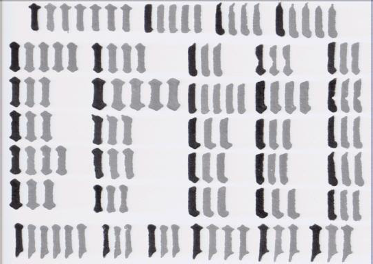 Variations in the letter “i” in Gutenberg’s type