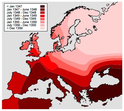 Spread of the plague, via the original article.