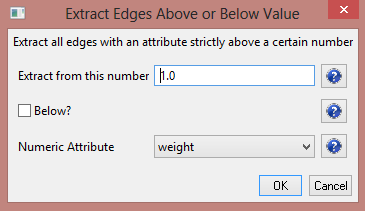 ‘Extract Edges Above or Below Value’ dialog with default settings