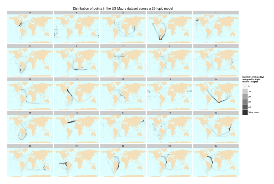 Figure 1: Distribution of points in the US Maury dataset across a 25-t…