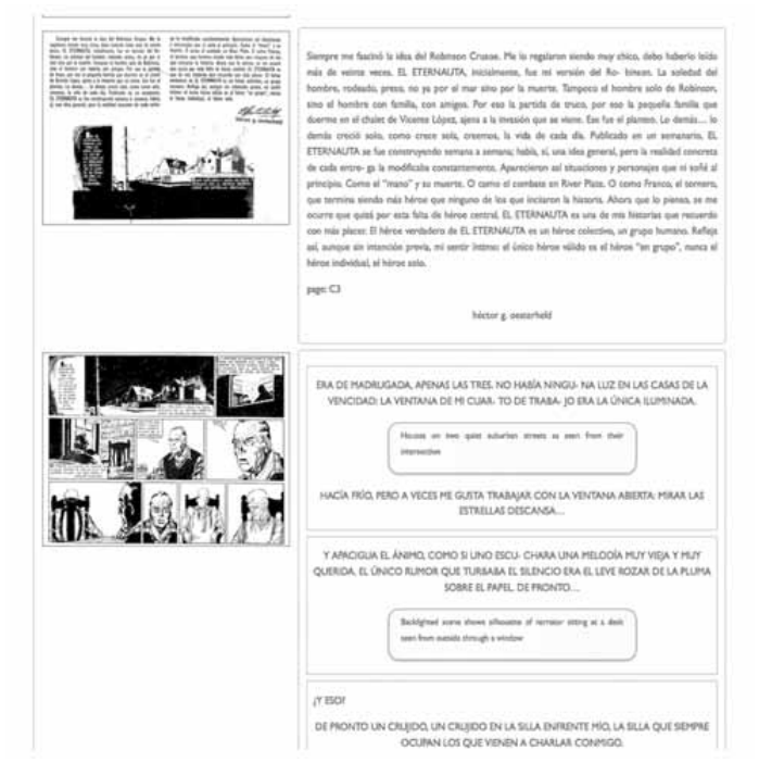 Figure 4. Screen shot of page view on the Omeka platform.
