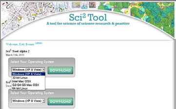 Figure 2.1: Downloading the Sci2 Tool