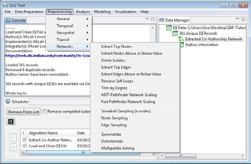 Figure 2.3: Sci2 Tool interface components