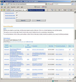 Figure 4.7: NSF ‘Award Search’ site