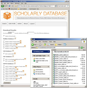 Figure 4.11: Scholarly Database ‘Download’ interface