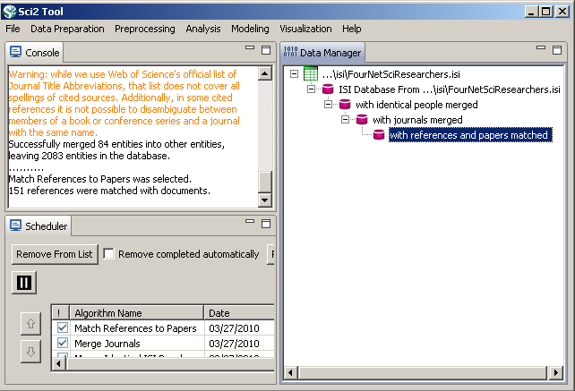 Figure 5.16: Cleaned database of ‘FourNetSciResearchers’.