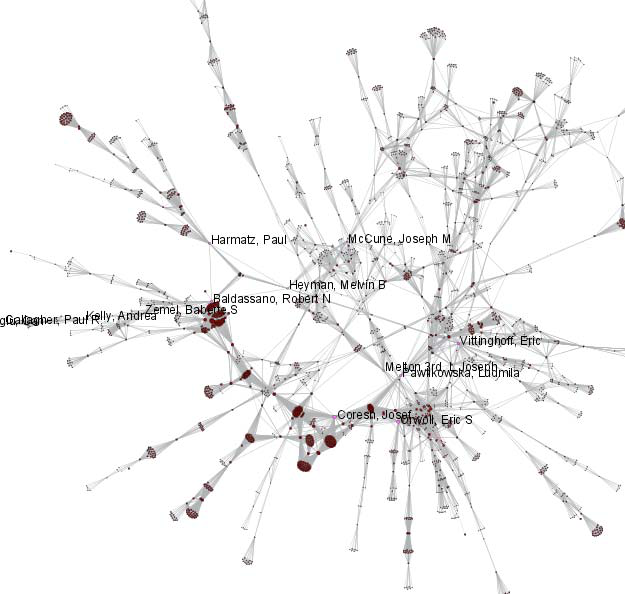 Figure 5.19: Largest connected component of CTSA Center publication co‐authorship network.
