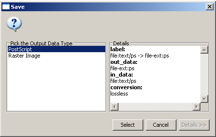 Figure 5.22: Saving a PostScript file.