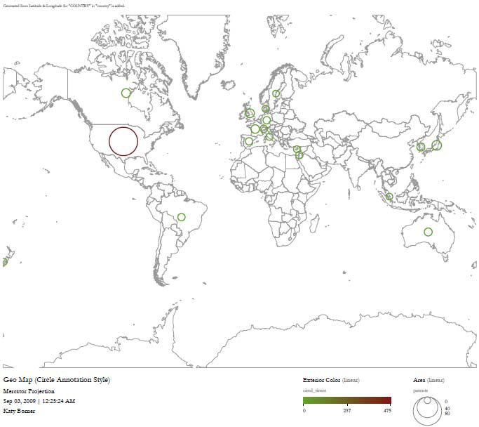 Figure 5.31: Geospatial map (circle) of USPTO patent influenza data.